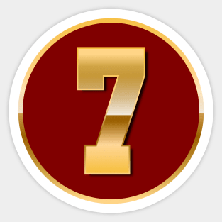 Gold Number 7 Sticker